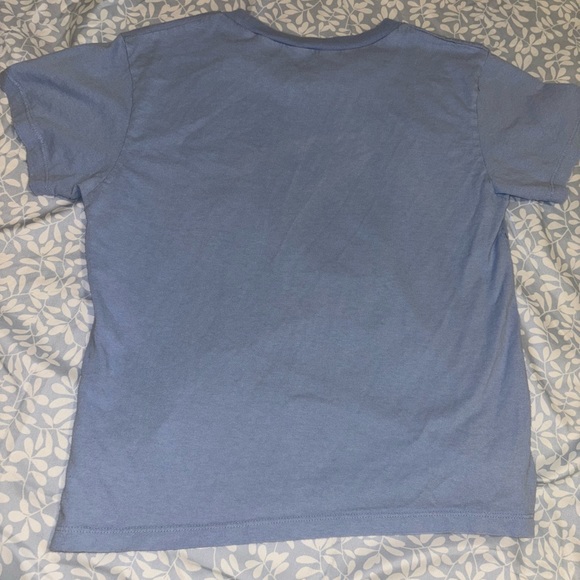 Brandy Melville Blue Short Sleeve Tee with Graphic Design - Picture 2 of 4